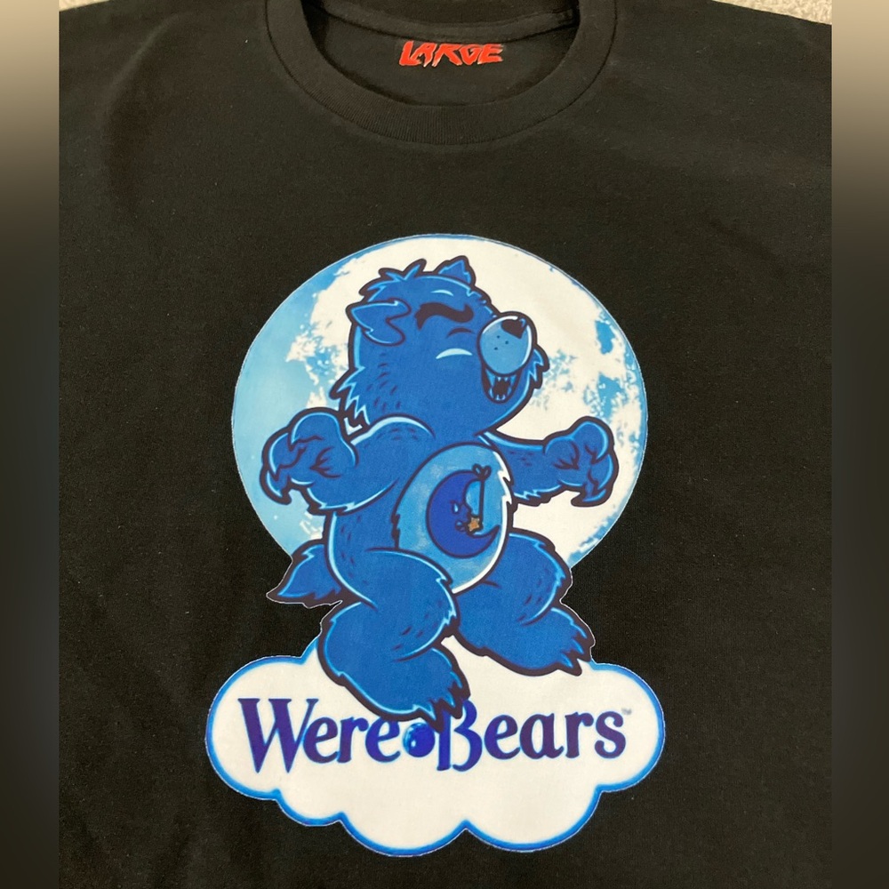 Were Bear | Care Bears Werewolf | Turning Full Moon Halloween Black Tee